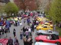 Crowds viewing the cars